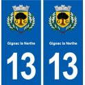 13 Gignac-la-Nerthe blason ville autocollant plaque sticker