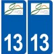 13 Gignac-la-Nerthe logo ville autocollant plaque sticker