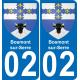 02 Bosmont-sur-Serre autocollant sticker plaque immatriculation auto ville