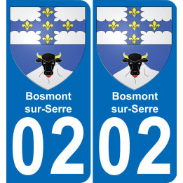 02 Bosmont-sur-Serre sticker plate registration city