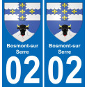 02 Bosmont-sur-Serre placa etiqueta de registro de la ciudad