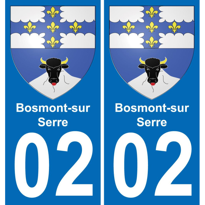 02 Bosmont-sur-Serre sticker plate registration city