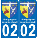 02 Bourguignon-sous-Montbavin-aufkleber plakette ez stadt