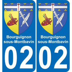 02 Bourguignon-sous-Montbavin autocollant sticker plaque immatriculation auto ville