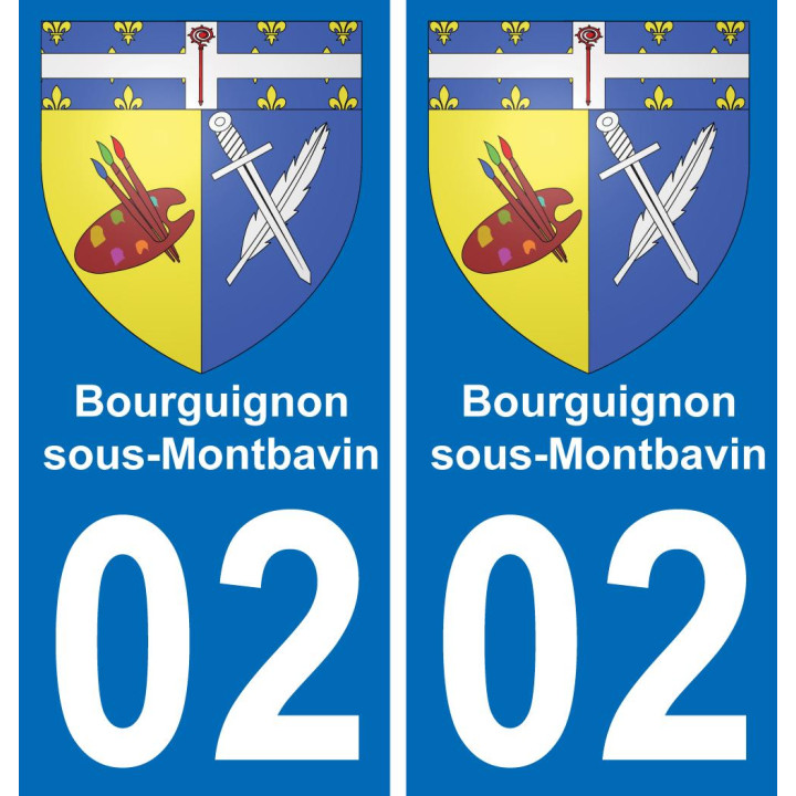 02 Bourguignon-sous-Montbavin placa etiqueta de registro de la ciudad