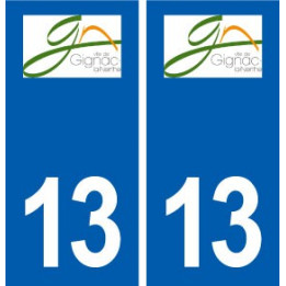 13 Gignac-la-Nerthe logo ville autocollant plaque sticker