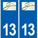 13 Gignac-la-Nerthe logo ville autocollant plaque sticker