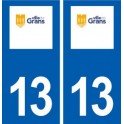 13 Grans logo ville autocollant plaque sticker
