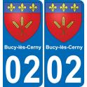 02 Bucy-lès-Cerny sticker plate registration city