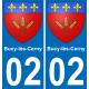 02 Bucy-lès-Cerny sticker plate registration city