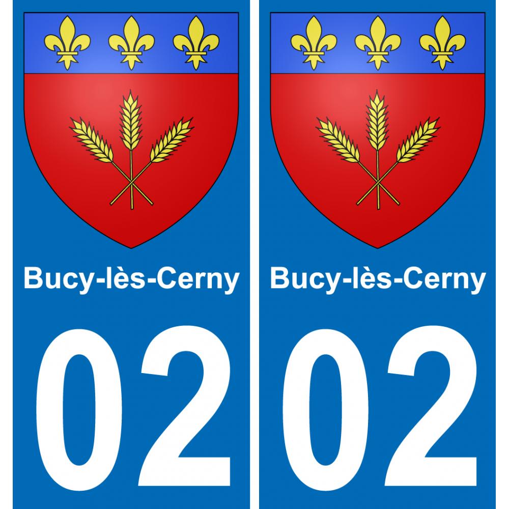 02 Bucy-lès-Cerny sticker plate registration city