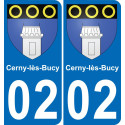 02 Cerny-lès-Bucy placa etiqueta de registro de la ciudad
