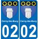 02 Cerny-lès-Bucy autocollant sticker plaque immatriculation auto ville
