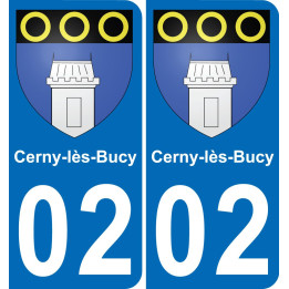 02 Cerny-lès-Bucy-aufkleber plakette ez stadt