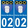 02 Cerny-lès-Bucy adesivo piastra di registrazione city