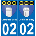 02 Cerny-lès-Bucy sticker plate registration city