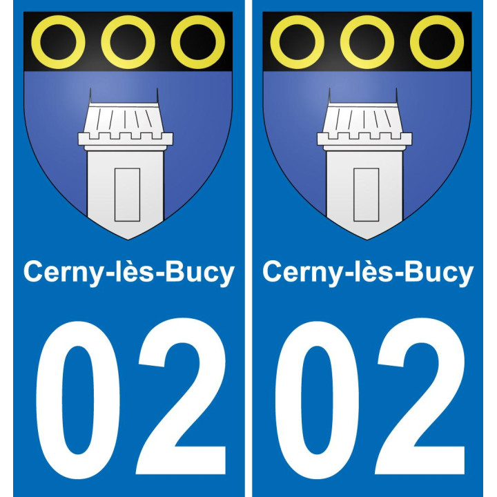 02 Cerny-lès-Bucy sticker plate registration city