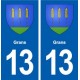 13 Grans blason ville autocollant plaque sticker