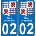 02 Clacy-et-Thierret placa etiqueta de registro de la ciudad