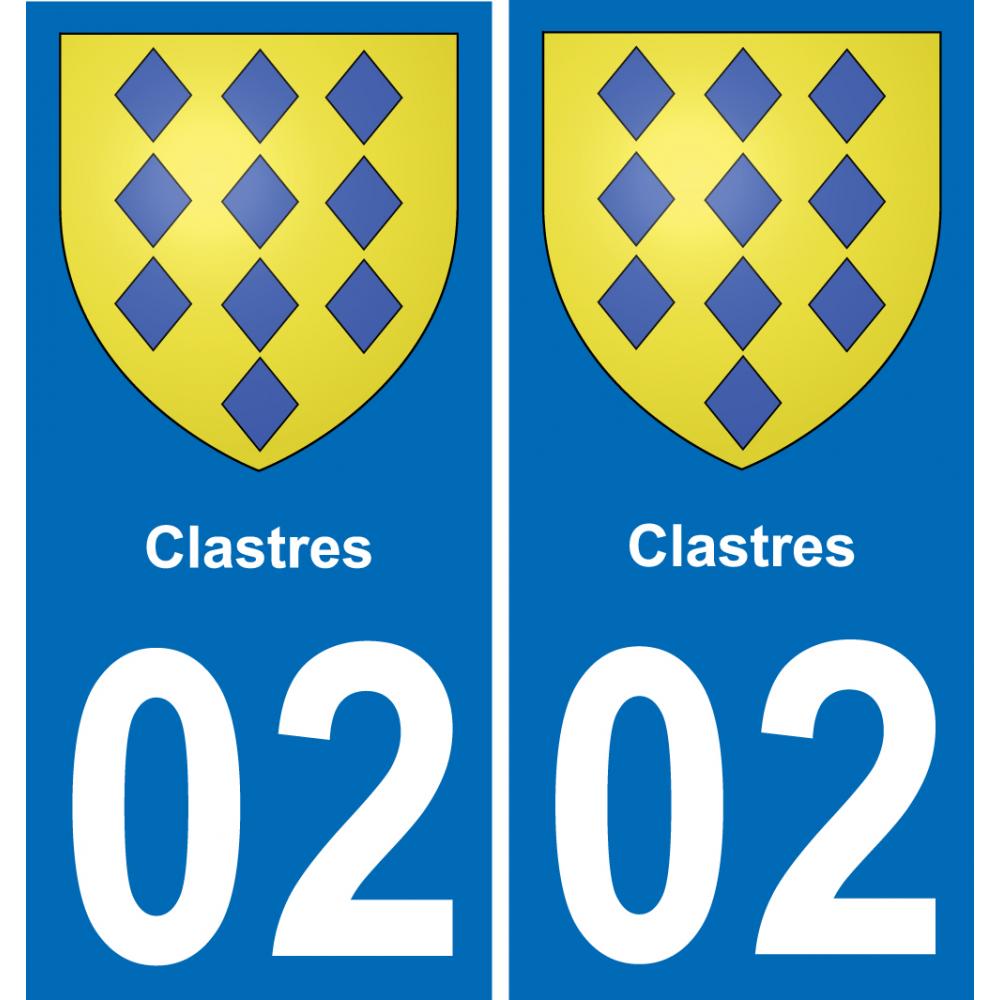 02 Clastres sticker plate registration city