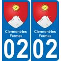 02 Clermont-les-Fermes sticker plate registration city