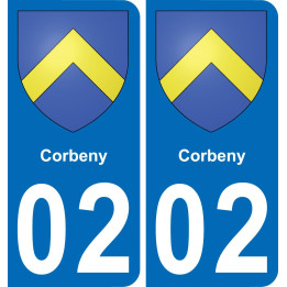 02 Corbeny sticker plate registration city