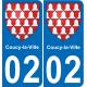 02 Coucy-la-Ville-aufkleber plakette ez stadt