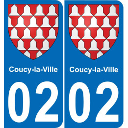 02 Coucy-la-Ville sticker plate registration city