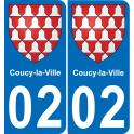 02 Coucy-la-Ville sticker plate registration city