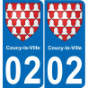 02 Coucy-la-Ville adesivo piastra di registrazione city