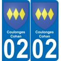 02 Coulonges-Cohan sticker plate registration city