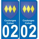 02 Coulonges-Cohan sticker plate registration city