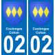 02 Coulonges-Cohan autocollant sticker plaque immatriculation auto ville