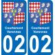 02 Courtemont-Varennes sticker plate registration city