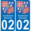 02 Courtemont-Varennes sticker plate registration city