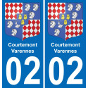 02 Courtemont-Varennes-aufkleber plakette ez stadt