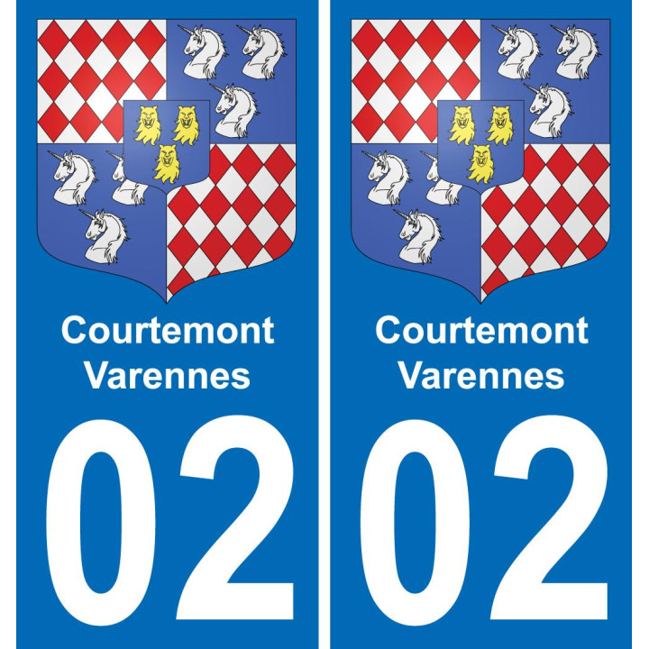 02 Courtemont-Varennes placa etiqueta de registro de la ciudad
