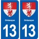 13 Gréasque blason ville autocollant plaque sticker