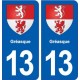 13 Gréasque blason ville autocollant plaque sticker