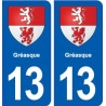 13 Gréasque blason ville autocollant plaque sticker