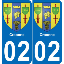 02 Craonne placa etiqueta de registro de la ciudad