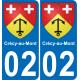 02 Crécy-au-Mont sticker plate registration city