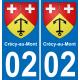 02 Crécy-au-Mont sticker plate registration city