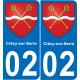 02 Crécy-sur-Serre autocollant sticker plaque immatriculation auto ville