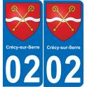 02 Crécy-sur-Serre sticker plate registration city