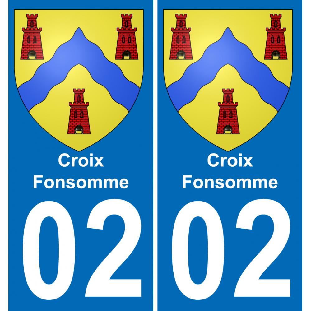 02 Croix-Fonsomme placa etiqueta de registro de la ciudad