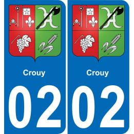02 Crouy placa etiqueta de registro de la ciudad