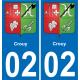 02 Crouy sticker plate registration city