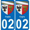 02 Cugny placa etiqueta de registro de la ciudad