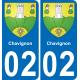 02 Chavignon autocollant sticker plaque immatriculation auto ville